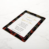 Rood Goud Zwarte Vlinders Bladeren Vrijgezellenfee Folie Uitnodiging (Gedraaid)