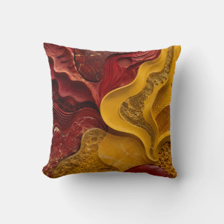Rood Gouden Abstracte Krachtige Vuur Kunst Cadeau Kussen