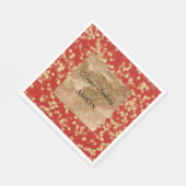 Rood Gouden Confetti Abstracte Verjaardag Servet (Hoek)