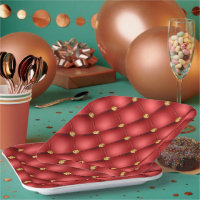 Rood Gouden Diamanten Tufted Papier Borden