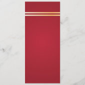 Rood & Gouden Draak Bruiloftsreceptie Diner Menu (Achterkant)