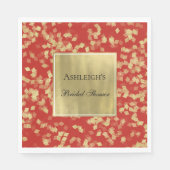 Rood Gouden Glam Confetti Servet (Voorkant)