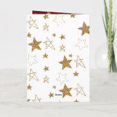 Rood Gouden Glitter Sterren Kerstmis Kaart (Achterkant)