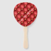 Rood Gouden Hand Fans met Aangepaste Tekst Handwaaier (Achterkant)