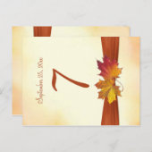 Rood & gouden herfstbladeren Tafelnummerkaart Briefkaart (Voorkant / Achterkant)