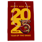 Rood Gouden Jaar van de Slang 2025 Medium Cadeauzakje (Voorkant)