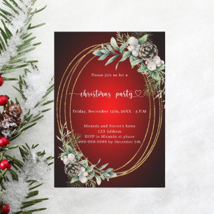 Rood gouden kegel groen Kerstfeest Kaart