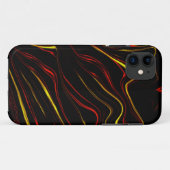 Rood gouden lange strokken op zwarte achtergrond Case-Mate iPhone case (Achterkant (horizontaal))