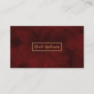 Rood Gouden Waterverf Bloemig Glam Elegant Modern Visitekaartje