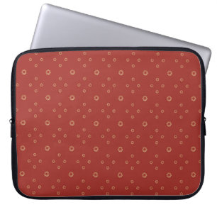 Rood Gouden Zinnia Zon Laptop Sleeve