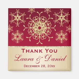 Rood, goudglitter Snowflakes Weddenschap van de Fa Magneet