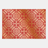 Rood goudvormig elegant inpakpapier vel (Voorkant 3)