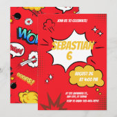 Rood Grappig Stripboek Stijl Kaart (Voorkant / Achterkant)