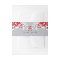 Rood/Grijs Bamboe bladeren Dubbele Xi Chinese brui