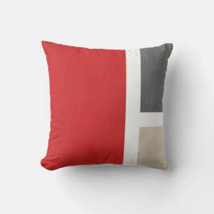 Rood Grijs Beige Modern Kussen