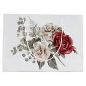 Rood Grijs & Cream Boho Bloem Boeket Groot Cadeauzakje (Achterkant)
