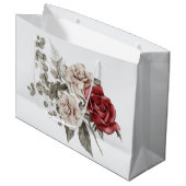 Rood Grijs & Cream Boho Bloem Boeket Groot Cadeauzakje (Voorkant Gekanteld)