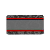 rood grijs damast etiket