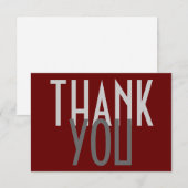 Rood Grijs Dank je Modern Minimalistisch Eenvoudig Bedankkaart (Voorkant / Achterkant)