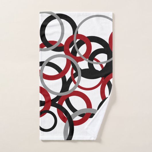 Rood, grijs en zwart bad handdoek (Handdoek)