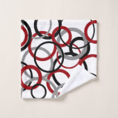 Rood, grijs en zwart bad handdoek (Wasdoekje)