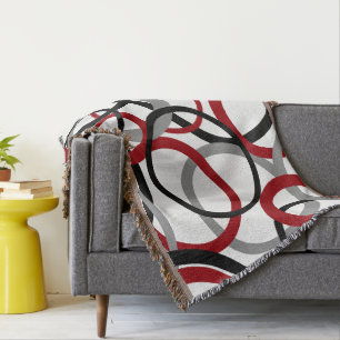 Rood, grijs en zwart deken