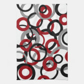 Rood, grijs en zwart theedoek (Verticaal)