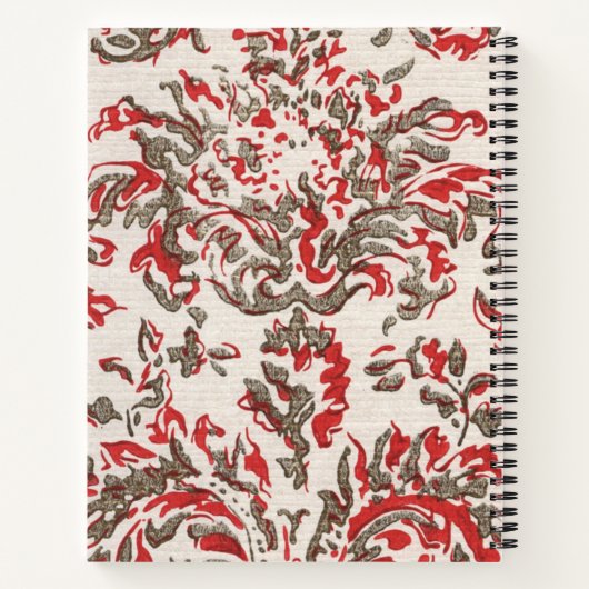 rood grijs Filigree Spiral Graph Paper Notitieboek (Achterkant)