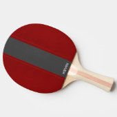  rood & grijs gestikt lederen monogram tafeltennisbatje (Zijkant)