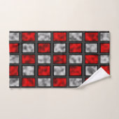 Rood grijs glas betegeld bad handdoek (Handdoek)