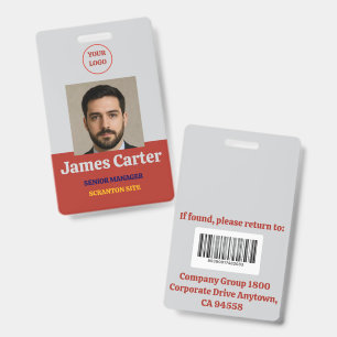 Rood-Grijs Personeelsfoto ID Bedrijfsbeveiliging Badge