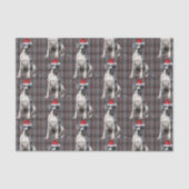 Rood Grijs Plaid Grote Deen Hond Kerstvakantie Tissuepapier (Voorkant)