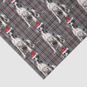 Rood Grijs Plaid Grote Deen Hond Kerstvakantie Tissuepapier (Detail)