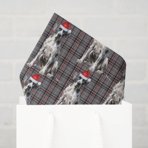 Rood Grijs Plaid Grote Deen Hond Kerstvakantie Tissuepapier