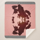 Rood Grijs Rorschach Inkblot Test Sherpa Deken (Voorkant)