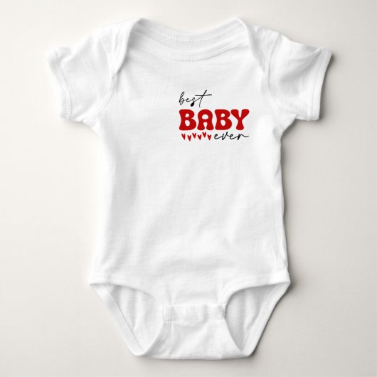 Rood Grijs Schattige Beste Baby ooit Romper (Voorkant)
