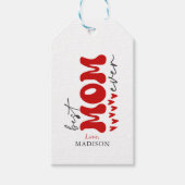 Rood Grijs Schattige Beste Moeder Ooit Cadeaulabel (Voorkant)