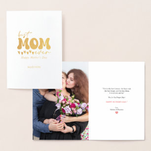 Rood Grijs Schattige Beste Moeder Ooit Folie Kaarten