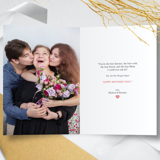 Rood Grijs Schattige Beste Moeder Ooit Kaart