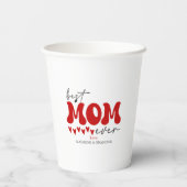 Rood Grijs Schattige Beste Moeder Ooit Papieren Bekers (Achterkant)