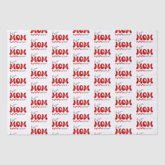 Rood Grijs Schattige Beste Moeder Ooit Tissuepapier (Voorkant)