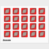 Rood & Grijs Scroll Monogram Q Diamond Stickers (Vel)