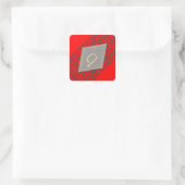 Rood & Grijs Scroll Monogram Q Diamond Stickers (Tas)
