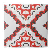 Rood grijs zwart en wit modern tegeltje (Voorkant)