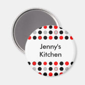Rood Grijs Zwart Stippen Keukenmagneet Magneet (Voorkant / Achterkant)