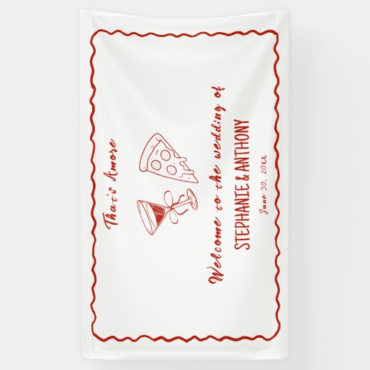 Rood grillig Lijst dat een meer Italiaanse bruilof Spandoek (Verticaal)