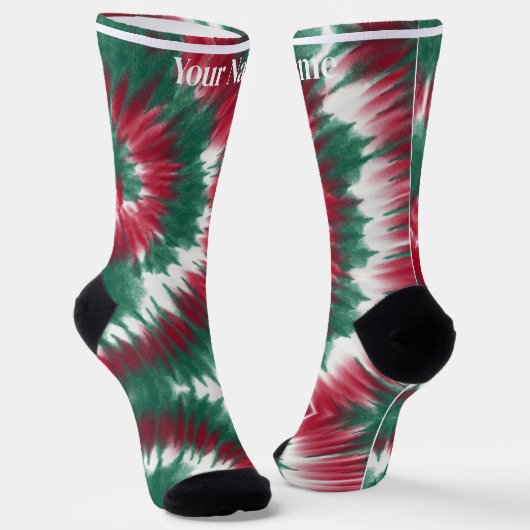 Rood & groen | Aangepaste naam Sokken (Gebogen)