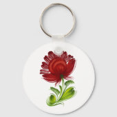 Rood groen bladerblad Plant Sleutelhanger (Voorkant)