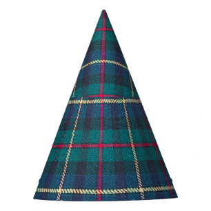 Rood, groen, blauw Schots tartan patroon. Feesthoedjes