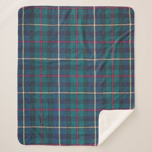 Rood, groen, blauw Schots tartan patroon. Sherpa Deken (Voorkant)